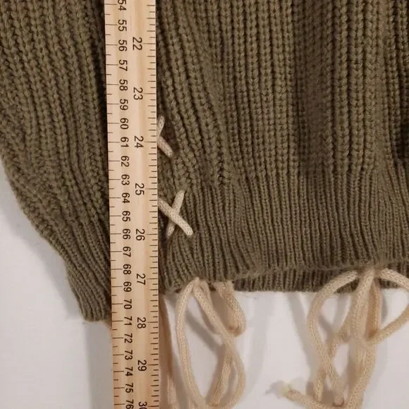 IJOAH Slouchy Knit Sweater Open Back Criss-Cross Lacing Mohair Blend SZ Large - Picture 13 of 13